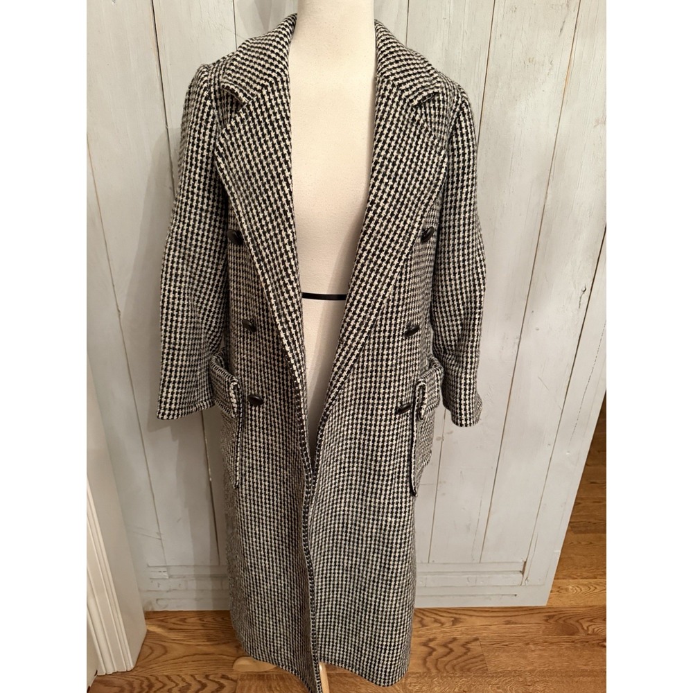 Vintage Yves Saint Laurent YSL Plaid Wool Coat Winter Longer Style Sz-36(4-6) - Picture 4 of 13